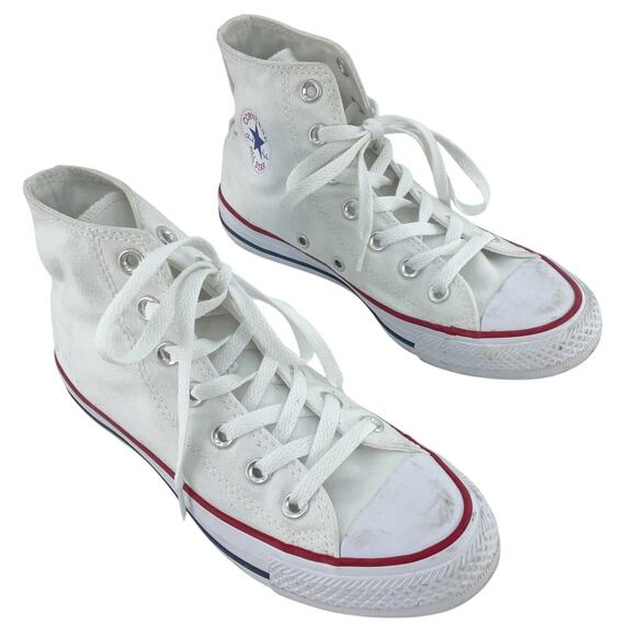 Converse White Converse High-Top Shoes Sneakers Women’s Size 6 Pre-Owned - Picture 1 of 7